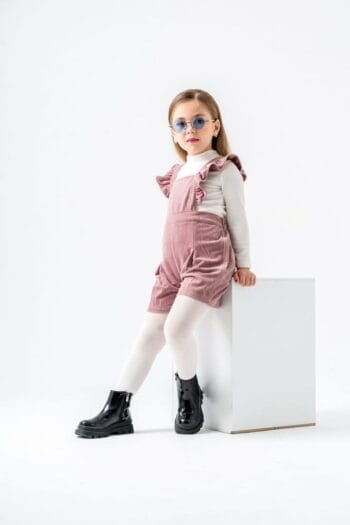 Fitilli Kadife Şortlu Salopet